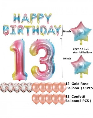 Balloons 13th Birthday Decorations - Number 13 Balloon - 40 inch Rainbow Gradient Colorful Big Size Number Foil Helium Balloo...