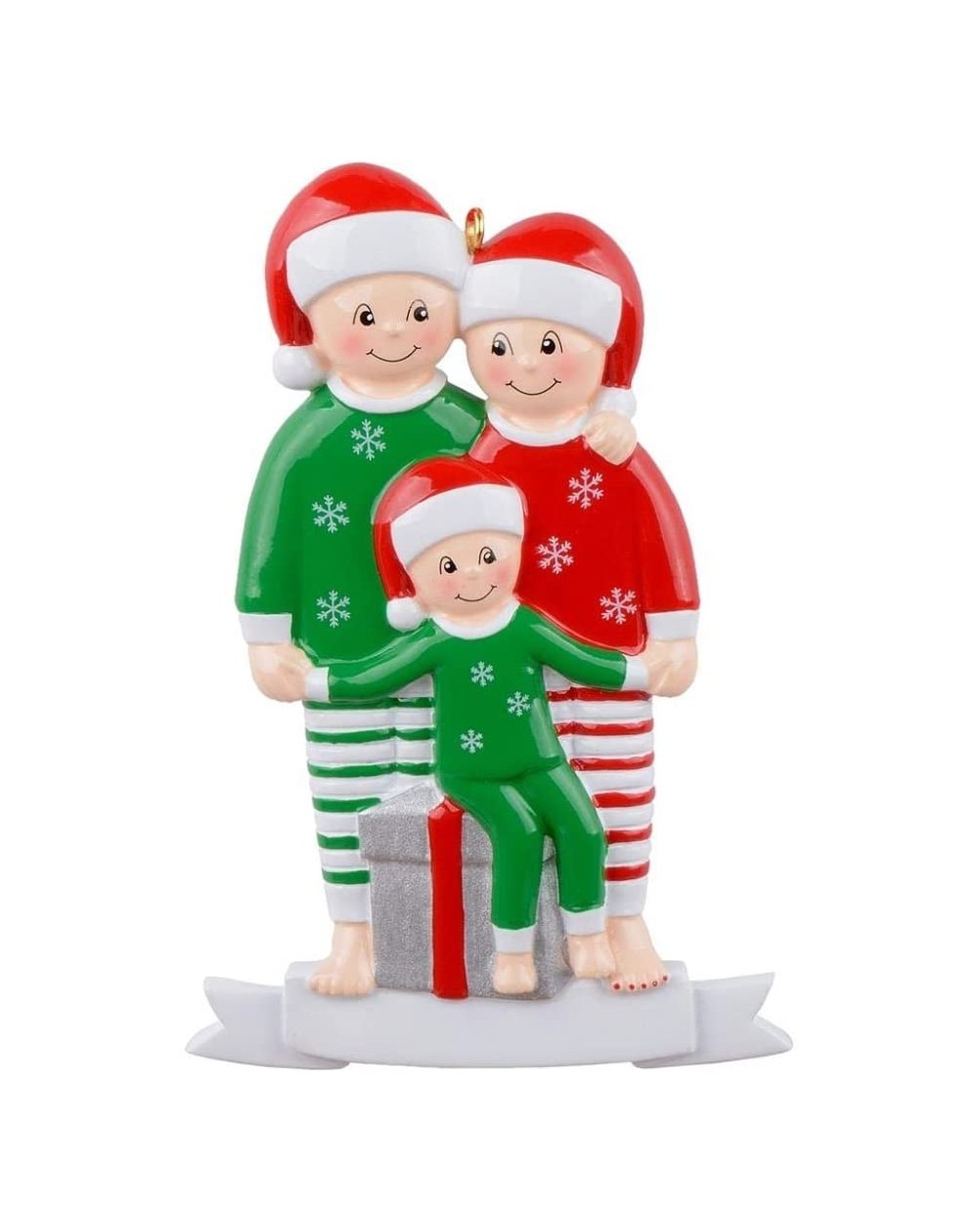Ornaments Pajama Family of 3 Ornament Personalized Christmas Tree Decoration - CE18I9YM3II $13.13