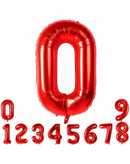 Balloons 40 Inch Number Balloons Red Number 0 Helium Foil Birthday Party Decorations Digit Balloons - Red 0 - CR190LORYQG $8.95