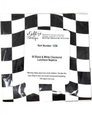 Party Favors Black and White Checkered Racing Party Supplies Tableware Set 30 9" Plates 30 7" Plate 30 9 oz. Cups 60 Lunch Na...