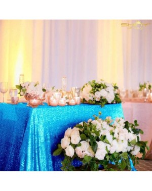 Tablecovers 60x102-Inch-Turquoise-Sequin Rectangular Tablecloth for Party Aqua Sequin Tablecloth Sparkle Tablecloth for Baby ...