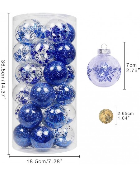 Ornaments 30ct Christmas Ball Ornament- 2.76" Handmade Shatterproof Transparent Luster Christmas Ornament with Delicate Filli...