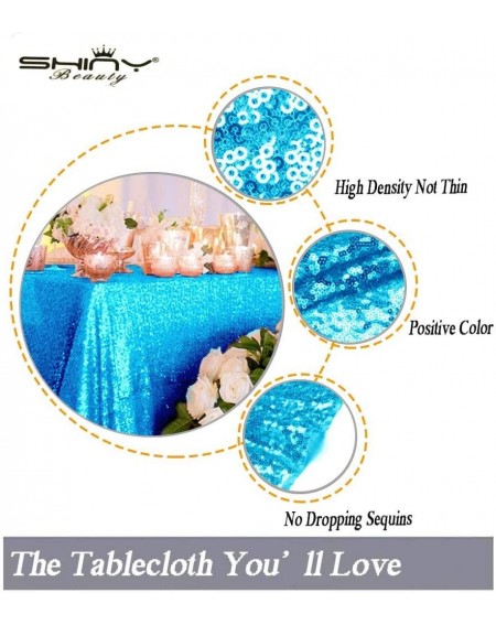 Tablecovers 60x102-Inch-Turquoise-Sequin Rectangular Tablecloth for Party Aqua Sequin Tablecloth Sparkle Tablecloth for Baby ...