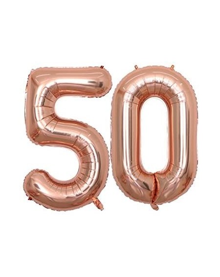 Balloons 40 inch Jumbo 50th Rose Gold Foil Balloons for Birthday Party Supplies-Anniversary Events Decorations and Graduation...