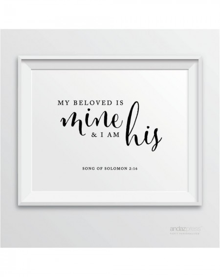 Banners & Garlands Biblical Wedding Signs- Formal Black and White- 8.5-inch x 11-inch- My Beloved is Mine and I am His- Song ...