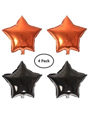 Balloons Foil Mylar Helium Ballon Lot Star Shape Balloons Halloween Party Decorations-18inch 4-Pack（Black & Orange） - CU184UC...