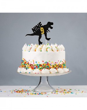 Cake & Cupcake Toppers Dinosaur Nine Cake Topper Celebrations Ninth Birthday-Child Birthday Party-9th Anniversary Party Decor...