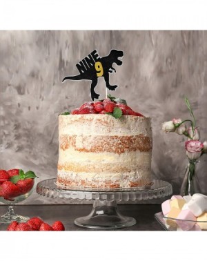 Cake & Cupcake Toppers Dinosaur Nine Cake Topper Celebrations Ninth Birthday-Child Birthday Party-9th Anniversary Party Decor...