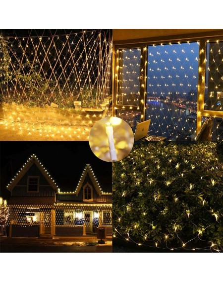 Outdoor String Lights Net Mesh String Lights-Waterproof 200LEDs 3m2m 8 Modes Solar String Lights Christmas Tree-wrap Wedding ...