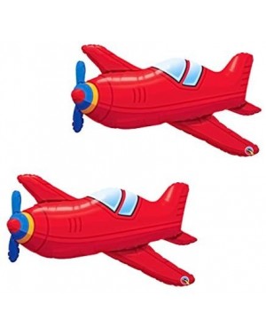 Balloons Set of 2 Red Airplane Jumbo 36" Foil Party Balloons - C418GDTRSSY $16.70