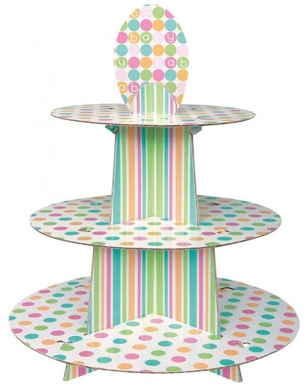 Tablecovers Cardboard Pastel Baby Shower Cupcake Stand- 1.25 ft Tall- Multicolor - CO11V2E5WDF $14.88