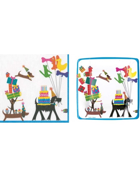 Party Packs Entertaining with Plates and Napkins kit for 16 (Party Pups) - Party Pups - CK18RHH53I7 $14.03