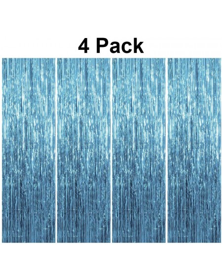 Photobooth Props 4 Pack Foil Fringe Curtain Metallic Tinsel Shimmer Party Photo Backdrop Curtains for Birthday- Engagement- B...