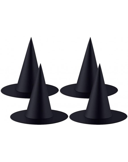 Party Hats 4 Pieces Halloween Witch Hat Costume Accessory for Halloween Christmas Party- Black - CT19EWCSXC9 $34.10