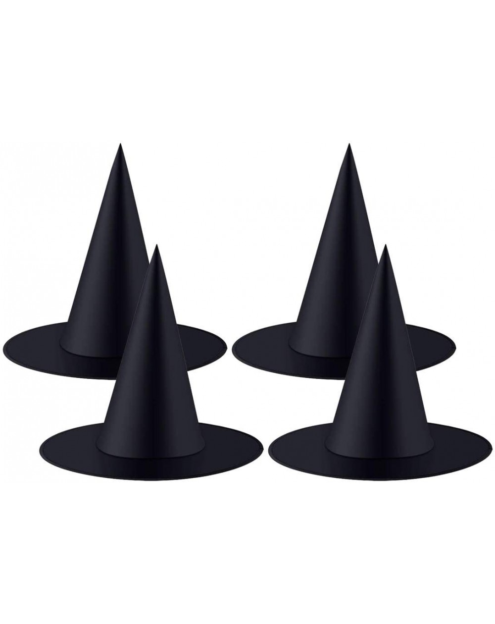 Party Hats 4 Pieces Halloween Witch Hat Costume Accessory for Halloween Christmas Party- Black - CT19EWCSXC9 $18.39