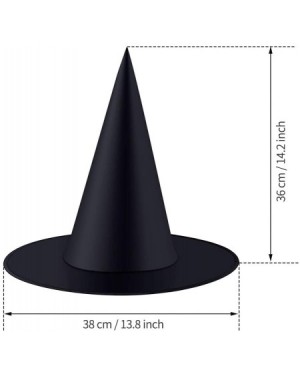 Party Hats 4 Pieces Halloween Witch Hat Costume Accessory for Halloween Christmas Party- Black - CT19EWCSXC9 $27.97