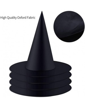 Party Hats 4 Pieces Halloween Witch Hat Costume Accessory for Halloween Christmas Party- Black - CT19EWCSXC9 $18.39