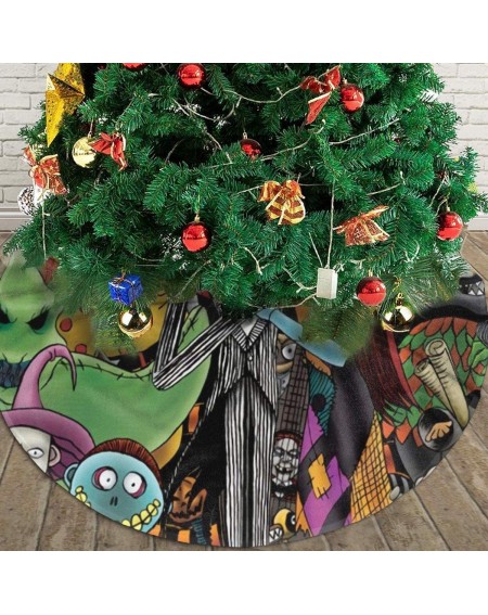 Tree Skirts The Nightmare Before Christmas Novelty Christmas Tree Skirt Plush Tree Stand Mat Cover for Halloween Decor Holida...