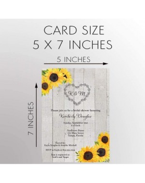 Invitations Sunflower Bridal Invitations Sun Flower Clusters Wedding Invites Flowers Spring Into Love Wood Country Reschedule...