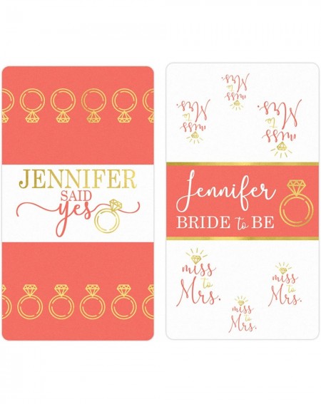 Favors Personalized Bridal Shower Mini Candy Bar Labels - 45 Stickers (Coral) - Coral - C619DGZZWGL $14.00