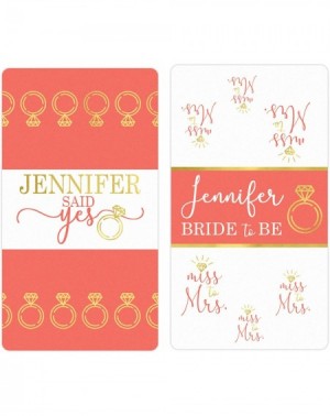 Favors Personalized Bridal Shower Mini Candy Bar Labels - 45 Stickers (Coral) - Coral - C619DGZZWGL $14.00