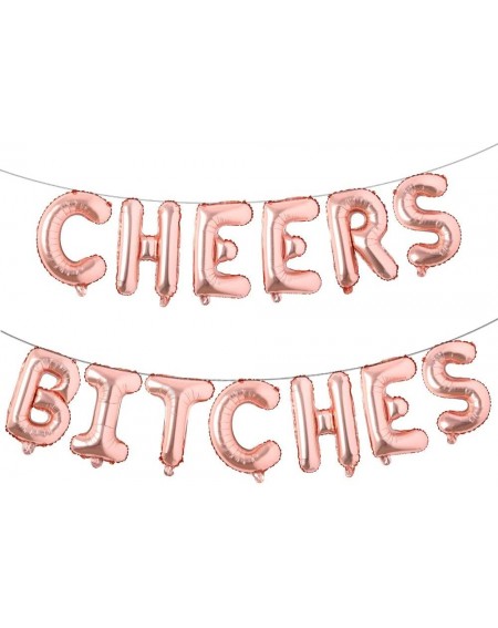 Balloons 16 inch Multicolored Cheers Bitches Balloons Banner Foil Letters Mylar Balloons for Bachelorette Parties- Weddings- ...