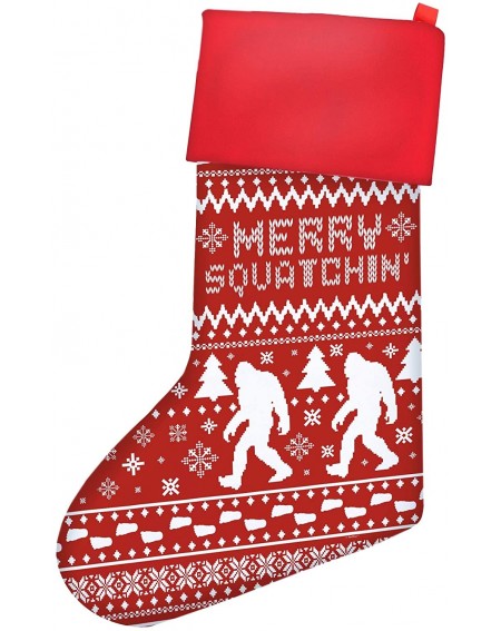 Christmas Stockings Sasquatch Squatchin Stocking - Red - CB188THS944