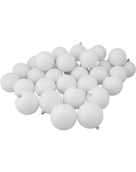 Ornaments 32 Count Matte Winter White Shatterproof Christmas Ball Ornaments- 3.25 - CO128LPQWYF $72.17