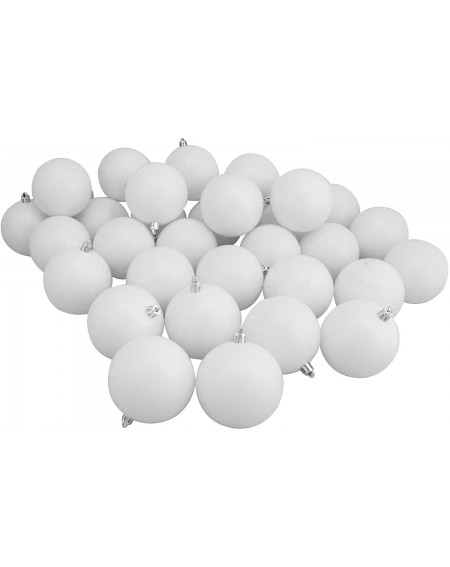 Ornaments 32 Count Matte Winter White Shatterproof Christmas Ball Ornaments- 3.25 - CO128LPQWYF $59.34