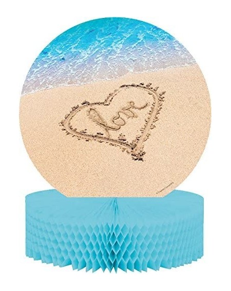 Centerpieces Beach Love Centerpiece with Honeycomb and Glitter- Blue/Brown - CU11J8GG4OF $21.11