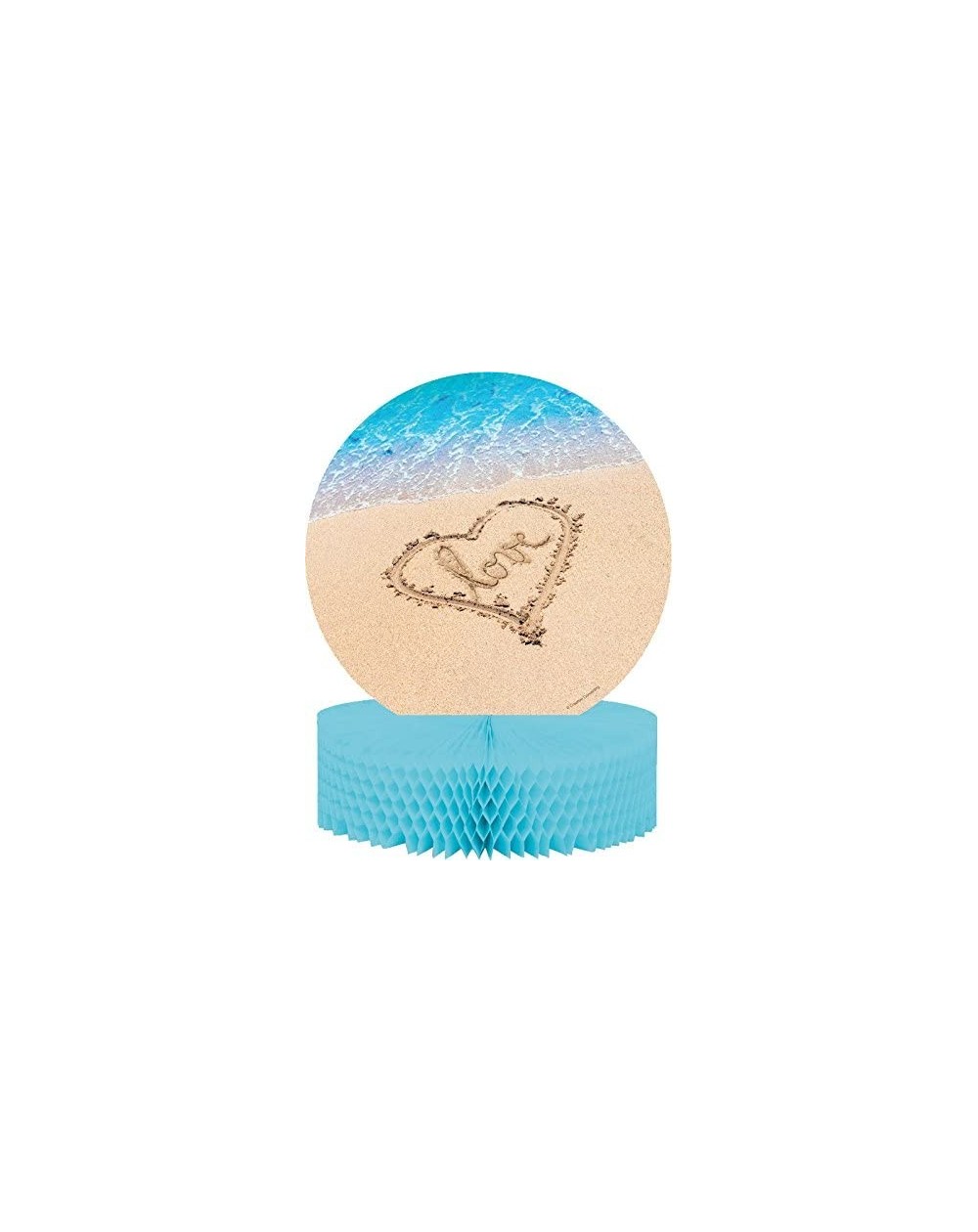 Centerpieces Beach Love Centerpiece with Honeycomb and Glitter- Blue/Brown - CU11J8GG4OF $18.26