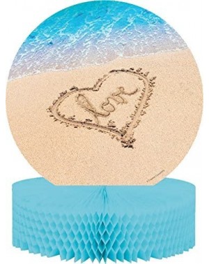 Centerpieces Beach Love Centerpiece with Honeycomb and Glitter- Blue/Brown - CU11J8GG4OF $18.26