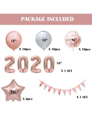 Balloons Graduation 2020 New Years Eve Party Supplies 2020 Decorations Kit 32 Inches Large 2020 Balloon + Rose Gold Balloons ...