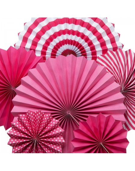 Party Packs Pink Paper Fans Hanging Paper Fans Flower Set- 12PCS Mexican Fiesta Kids Party Decorations Hanging Banner for Wed...