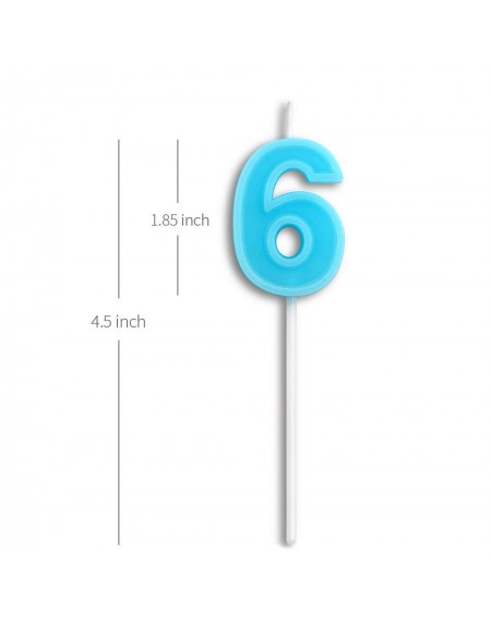 Cake Decorating Supplies Birthday Candles Number 6 Cute Blue Happy Birthday Candle Cake Topper for Party Decoration - Blue Nu...