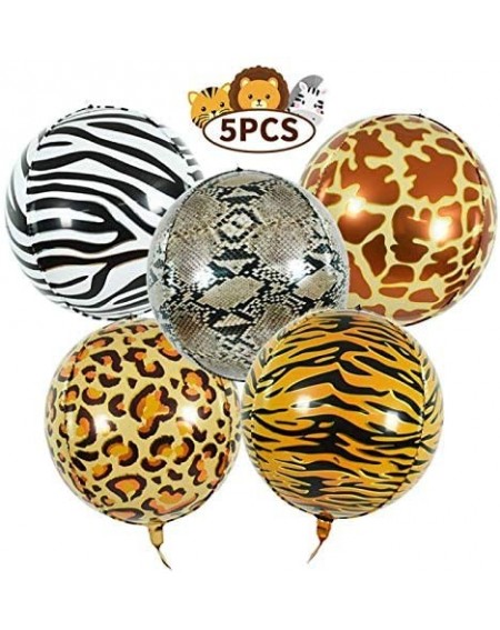 Balloons Safari Animal Print Foil Balloon 22 Inch Wild Mylar 4D Round Helium Balloon Jungle Theme Birthday Zoo Themed Baby Sh...