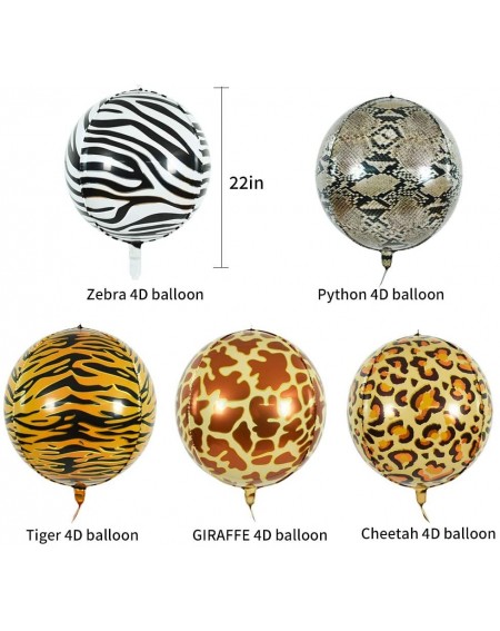 Balloons Safari Animal Print Foil Balloon 22 Inch Wild Mylar 4D Round Helium Balloon Jungle Theme Birthday Zoo Themed Baby Sh...