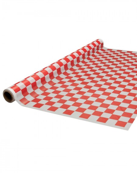 Tablecovers 4015RW Heavy Duty Banquet Roll Plastic Table Cover- 150' Length x 40" Width- Red Checker (Pack of 4) - Red Checke...