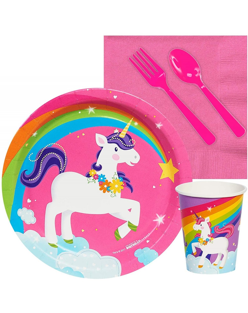 Party Packs Fairytale Unicorn Rainbow Party Supplies - Snack Party Pack - Multi-colored - C312O1YMH03 $13.45