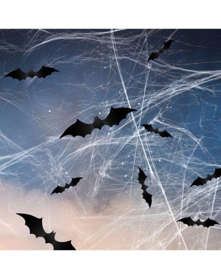 Party Favors 72 Pieces Halloween PVC 3D Bats- 6 Different Sizes Party Supplies Removable Decals Stickers for Home Decor DIY W...