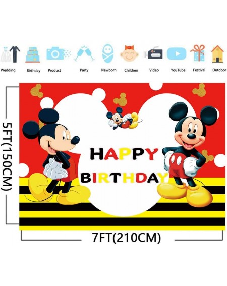 Banners Mickey Mouse Party Supplies 7x5FT Photo Backdrop for Boy Girl Kids Baby Shower Birthday Party Decorations Bedroom Wal...
