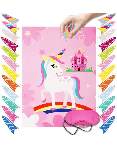 Party Packs Pin The Horn on The Unicorn Party Game Birthday Party Favor Games Unicorn Party Supplies Kids Party Supplies with...