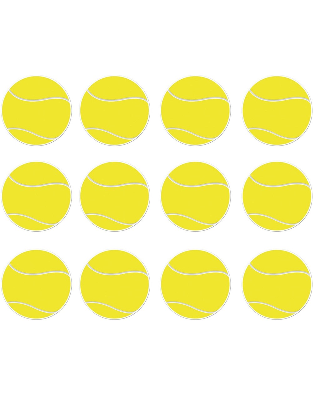 Streamers 12 Piece Tennis Ball Cutouts- 10" (Yellow/White) - CN185H5GAI0 $45.28