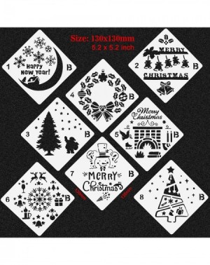 Party Favors 16Pack Christmas Stencils Templates- Reusable Plastic Craft Drawing Painting Template- Xmas Stencils for Greetin...