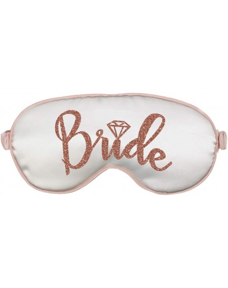 Adult Novelty Bride Gift Sleep Mask - Rose Gold Glitter Bridal Eye Mask - Wedding Gift for The Bride - White - Rose Gold Blus...