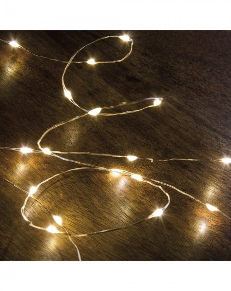 Indoor String Lights 29289 17.5 Feet Long Battery Operated Micro Wire String Lights with Timer- Clear - Clear - CD1869320DL $...