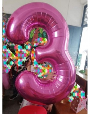 Balloons 40 Inch Giant Pink Number 3 Balloon-Foil Helium Digital Balloons for Birthday Anniversary Party Festival Decorations...