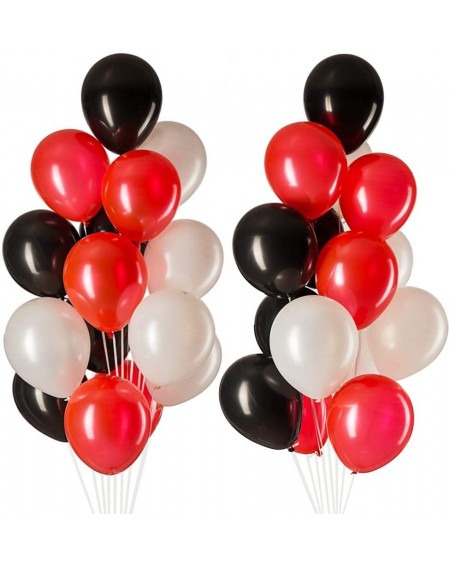 Balloons 12" Red Black White Balloons- Latex Helium Balloons for Party Decorations- 3.2g/pcs- Pack of 100 - 12" Red Black Whi...