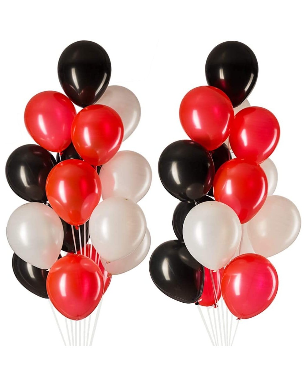 Balloons 12" Red Black White Balloons- Latex Helium Balloons for Party Decorations- 3.2g/pcs- Pack of 100 - 12" Red Black Whi...
