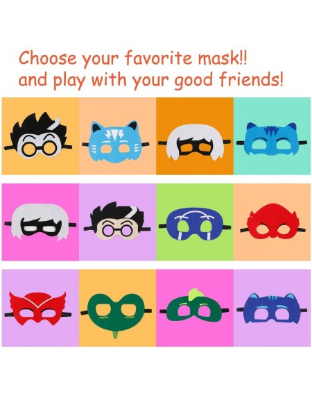Party Favors PJ Party Favors Gifts Supplies for Kids- 16 Packs Felt and Elastic Masks- Birthday Party Masquerade Decorations ...